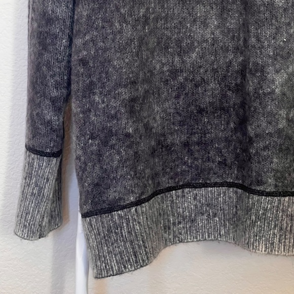 360 Cashmere Gray Distressed Pattern Long Sweater Loose Fit Size M - Picture 4 of 14